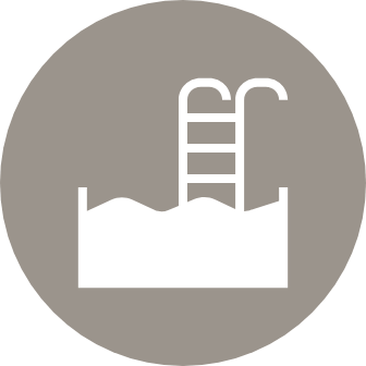 Relax at the pool and lounge in the cabanas
